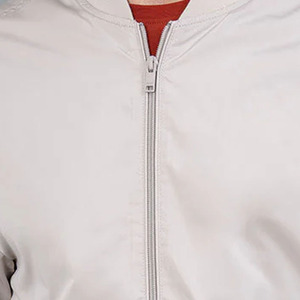 Men's Solid Color Bomber <b>Jacket</b> <b>Zipper</b> Closure Stand Collar Casual Style Autumn Wear 100% Polyester Regular Fit - Product Image 4