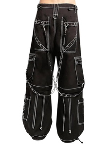 Pantalones de Moda Oscura Unisex, Corte Holgado, Estilo Gótico Urbano, Cintura Ajustable, Personalizados - Product Image 2