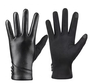 Gants d'hiver en cuir pour femmes, compatibles écran tactile, pour sports de plein air, en laine de haute qualité, chauds, en daim, élégants, fabriqués au Pakistan - Product Image 2