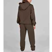 Setelan Olahraga 2-Potong Unisex Katun Logo Kustom Tali Serut Fleece Ramah Lingkungan Streetwear Pullover Heavyweight Oversize
