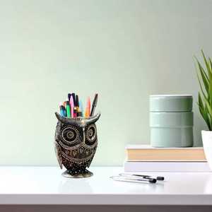 Portalápices de Hierro Negro de Primera Calidad con Diseño Dorado, Elegante Organizador de Escritorio, Decoración para Oficina y Estudio, Regalo Festivo para Diwali - Product Image 5