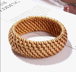 Custom Handmade Vietnam Rattan Wicker <b>Bracelet</b> Wholesale Ethnic Woven Adjustable <b>Personalised</b> <b>Name</b> Logo Gift Jewelry for Women - Product Image 6