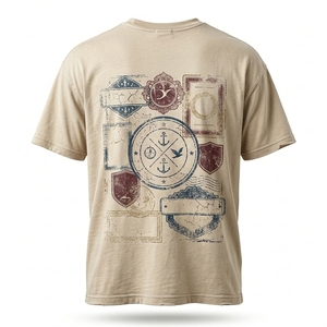 เสื้อยืดสตรีทแวร์ผู้ชายแบบย้อมสีเอซิด 100% ผ้าฝ้าย ทรงปกติ สไตล์วินเทจ จากโรงงานโดยตรง ผู้ผลิตเสื้อผ้า OEM - Product Image 2