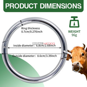 Stainless Steel Bull <b>Nose</b> <b>Ring</b> for Cattle Husbandry Durable Reliable CE Certified 3-Year Warranty Farmers Veterinarians - Product Image 2