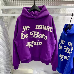 Sweatshirts pulls 100% coton pour hommes Sweat à capuche lourd de haute qualité avec impression bouffante Style Streetwear - Product Image 3