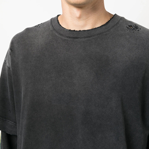 เสื้อยืดโอเวอร์ไซส์ผ้าแคนวาสสองชั้นสำหรับผู้ชาย ระบายอากาศได้ดี ผ่านการรับรองมาตรฐาน ISO ผลิตจากผ้าฝ้าย 100% ราคาขายส่ง - Product Image 6