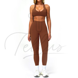 Conjunto de Yoga de 4 Piezas para Mujer, Transpirable, de Primera Calidad, Tejido de Punto, Estilo Casual, Logotipo Personalizado, Tops de Yoga para Mujer - Product Image 6