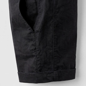 Pantalon Oxford en coton noir pour homme, coupe droite, taille mi-haute, fermeture boutonnée, décontracté, respirant, poches latérales, tissu tissé printanier - Product Image 4