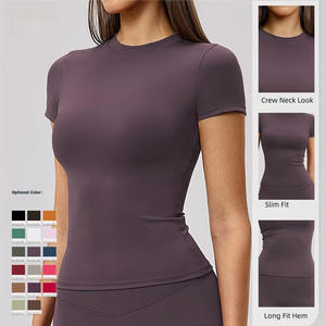 Camisetas de Yoga de Compresión para Mujer, de Alta Calidad, Personalizadas, Estilo Urbano, Transpirables, Cuello Redondo, Manga Larga, Corte Regular con Cordón Ajustable - Product Image 2