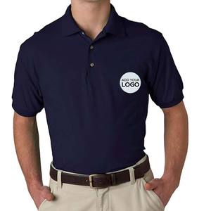 Chemise polo à manches courtes en coton gaufré vert pour hommes et femmes - Product Image 6