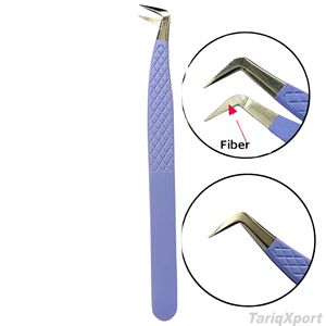 Pince à épiler professionnelle TARIQXPORT TX-ET-118 en acier inoxydable, pointe en fibre dentelée à 90°, poignée antidérapante, logo personnalisé, usage en salon - Product Image 4