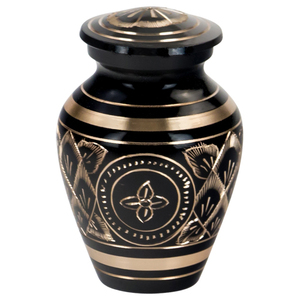 Black Brass European Style Engraved Keepsake <b>Mini</b> Urn for Pet Cremation Ashes Eco-Friendly Durable Customizable Ashes Storage - Product Image 2