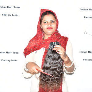 ผมต่อแบบเป็นลอนทรงหลวมทำจากหนังแท้สีดำดูเป็นธรรมชาติ - Product Image 1