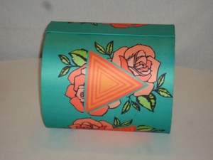 Abat-jour en papier cylindrique, design floral bohème, écologique, pour lampes de table ou de bureau, avec support en fil de fer E27 - Product Image 5