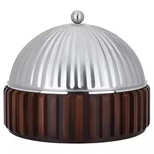 Cacerola de Cobre Martillado Artesanal, Recipientes para Calentar Comida de Primera Calidad, Olla para Servir Hecha a Mano con Tapa y Asa Decoradas con Hojas Doradas - Product Image 2