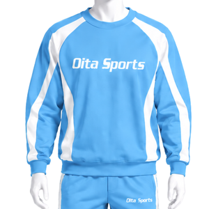 Conjunto Deportivo Azul Cielo Unisex, Sudadera con Capucha y Pantalones Jogger, con Rayas en Contraste, para Entrenamiento Deportivo, Casual - Product Image 3