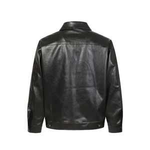 Chaqueta de Cuero Sintético Personalizada Estilo Vintage Urbano, Impermeable, Antidesgarro, con Detalle de Telaraña, de Alta Calidad, Estilo Hip Hop - Product Image 6