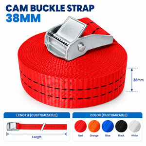 Sangle d'arrimage à boucle à came en polyester de 38 mm, 450 kg, pour camion, remorque, sécurisation des marchandises, usage intensif, fabricant OEM - Product Image 4