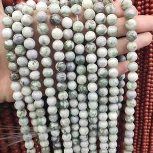 Cuentas redondas lisas de jade Natural Peace, piedras preciosas sueltas para pulseras, collares, fabricación de joyas, lote a granel - Product Image 2