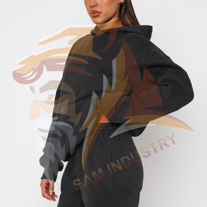 Best Selling <b>Drop</b> Shoulder Hoodies For Women Lightweight Quickdry Customized Logo Printing Streetwear Blank Hoodies - Product Image 6