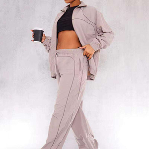Conjunto de Chaqueta Cortavientos con Logotipo Personalizado, Sudadera con Capucha Extra Grande, Impermeable, Transpirable, Traje Deportivo para Hombre y Mujer, Talla Grande, 2 Piezas - Product Image 3