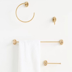 Luxury Solid Brass Bathroom Hardware Set Wall Mounted Towel Bar Towel Ring Robe <b>Hook</b> Toilet Paper Holder Glass <b>Shelf</b> Hotel Decor - Product Image 2