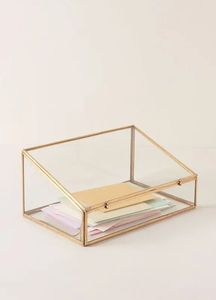 Premium Quality Metal Glass Jewelry <b>Box</b> With Multiple Compartments For <b>Earrings</b> Pendants Rings And Watches Storage - Product Image 5