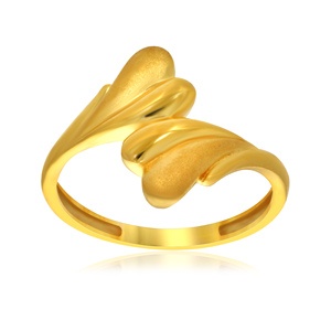 Luxury Gold Plated Open Wrap <b>Adjustable</b> <b>Ring</b> for Women Modern Curved Wave Minimalist Fashion Jewelry - Product Image 1