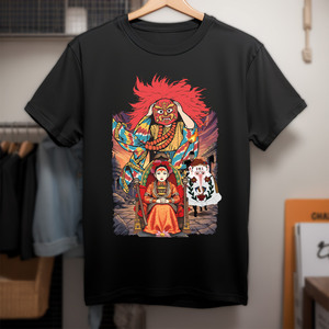 T-shirt unisexe à col rond et manches courtes avec impression numérique « Déesse vivante Kumari » – Article promotionnel - Product Image 3