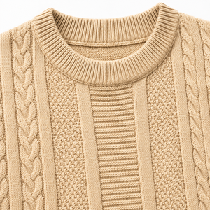 Men's Beige Knitted <b>Pullover</b> <b>Sweater</b> Full Sleeve Solid Color Autumn Wear Anti Wrinkleled And Fully Customizable Knitted <b>Sweater</b> - Product Image 4