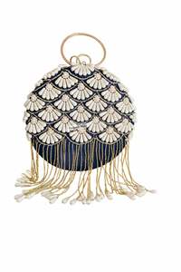 Bolso de mano redondo estilo Potli para novias, ecológico y de primera calidad, con cierre de cordón, impermeable, para damas. - Product Image 2