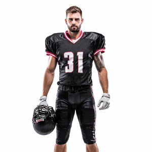 Uniforme de Fútbol Americano Negro para Jóvenes al por Mayor, 100% Poliéster, Uniformes de Fútbol Americano, Jersey con Cuello en V, Conjunto de Pantalones Americanos - Product Image 1