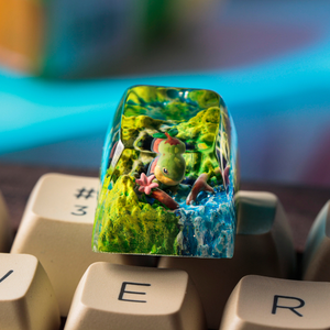 Keycaps Artisanat Forêt Mystique, Keycaps Artisanat Personnalisé, Keycaps Anime Mignons, Keycaps Verts, Ensemble de Keycaps, Keycaps en Bois - Product Image 6