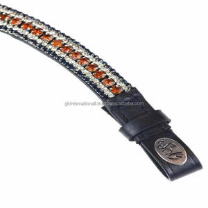 Cadena de Cristales Personalizada de 5 Filas, Banda Frontal para Caballo de Cuero con Forma de V, con Cierre de Botón a Presión, Todas las Tallas - Product Image 6
