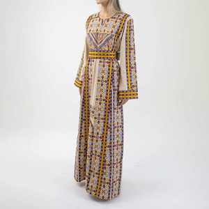 Elegante Vestido Thobe Estilo Dubái para Mujer, Material de Lino, Calidad Premium, Árabe Islámico, Maxi, Antiarrugas, Transpirable - Product Image 1