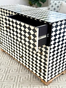 Decorative Bone Inlay Cabinet Handmade Wooden Organizer <b>Chest</b> for Modern Interiors - Product Image 3