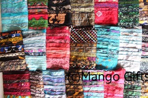 Pañuelos de Cabeza Boho Vintage de Seda de Chifón Indio con Parches, Suaves para la Piel, Bufandas, Dupattas, Estolas, Lote al por Mayor de Pañuelos para el Cuello - Product Image 6
