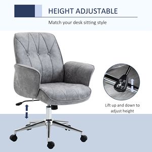 Sedia da ufficio contemporanea con base mobile in nylon e finitura grigia - Product Image 4