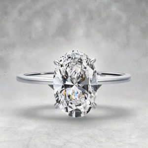 SRCLOTHARS Anillo de Compromiso de Plata de Ley 925 con Zirconia Ovalada de 3CT, Chapado en Rodio, Engaste Pavé, Joyería de Moda para Mujer, Fiesta - Product Image 2