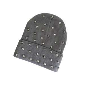 หมวกบีนนี่ปักเพชรคริสตัลหรูหราสั่งทำโลโก้ได้ ขายส่งจากโรงงาน - Product Image 3