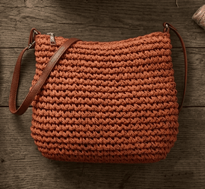 Bolso Bandolera Bohemio de Ganchillo para Mujer, Azul Marino, Correa Única, Cierre de Cremallera, Forro de Algodón, Bolso de Moda para Uso Diario - Product Image 4
