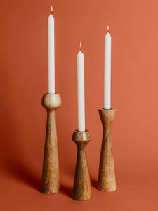 Support de bougie en bois naturel pour bougies chauffe-plat, décoration de table rustique, centre de table, fait main, accent décoratif pour la maison, cadeau pour mariage ou événement, artisanat - Product Image 1