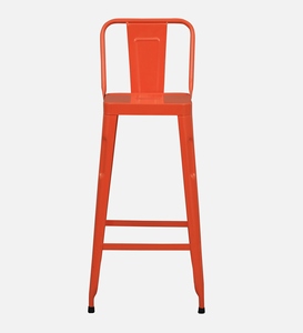 Becky PU Leather <b>Adjustable</b> Modern Industrial Metal Bar <b>Stool</b> Orange Color Counter <b>Height</b> Kitchen Furniture Powder Coated Steel - Product Image 5