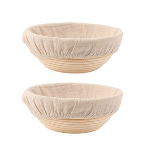 Pinewood Round Bread Basket with Linen Lining | Wholesale Proofing Basket - Product Image 1