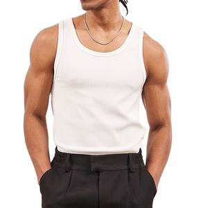 Camiseta sin mangas de algodón lavado transpirable de estilo vintage para hombre, cuello redondo, ajuste holgado clásico, tejido de 180 g, ideal para entrenamiento. - Product Image 4