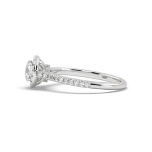 Anillo de Compromiso Minimalista de Oro Blanco de 14 Quilates con Forma Redonda de 0.966 Quilates para Mujer, Talla 5, Color D, Claridad VS1, Certificado por AJRETAIL - Product Image 4