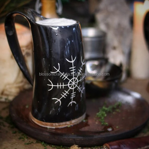 Mug en corne de buffle de qualité supérieure, fait main, rustique, matériau authentique, texture unique, artisanat traditionnel élégant, pièce décorative - Product Image 5