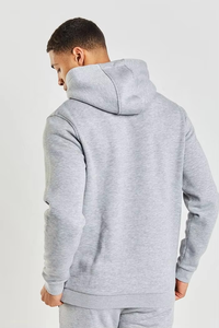 Sweat-shirt à capuche gris pour homme, manches longues, couleur unie, décontracté, avec cordon de serrage, poches latérales, coupe classique, coton mi-lourd - Product Image 5