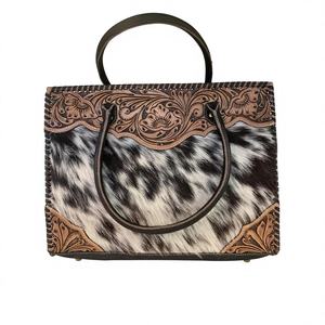 Bolso de hombro de piel auténtica marrón de alta demanda único de suministros al por mayor con cierre abierto Logotipo adornado de calidad duradera - Product Image 1