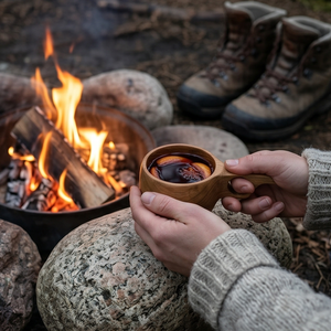 Tasse Kuksa en bois de teck de qualité supérieure, faite à la main, à trou unique, pour café, écologique, pour camping et extérieur, vaisselle de table, prix de gros - Product Image 6